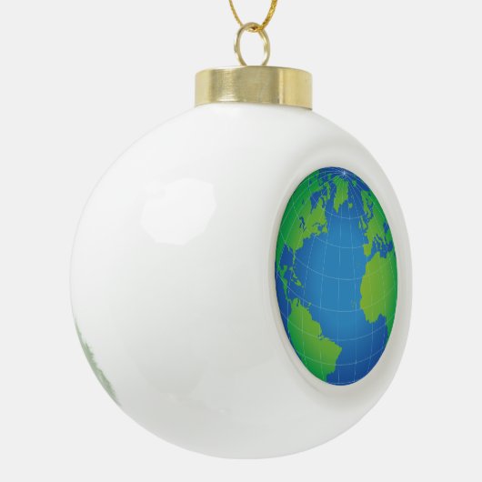 World Globe Map Keramik Kugel-Ornament (Links)