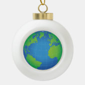 World Globe Map Keramik Kugel-Ornament (Vorderseite)