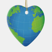 World Globe Map Keramik Ornament (Rechts)