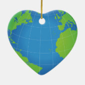 World Globe Map Keramik Ornament (Hinten)