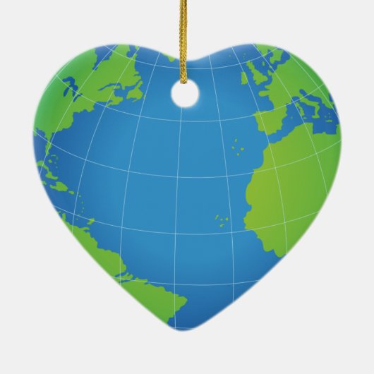 World Globe Map Keramik Ornament (Hinten)