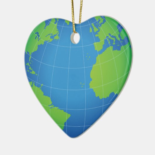 World Globe Map Keramik Ornament (Links)