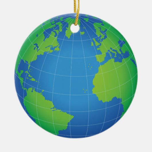 World Globe Map Keramikornament (Vorne)