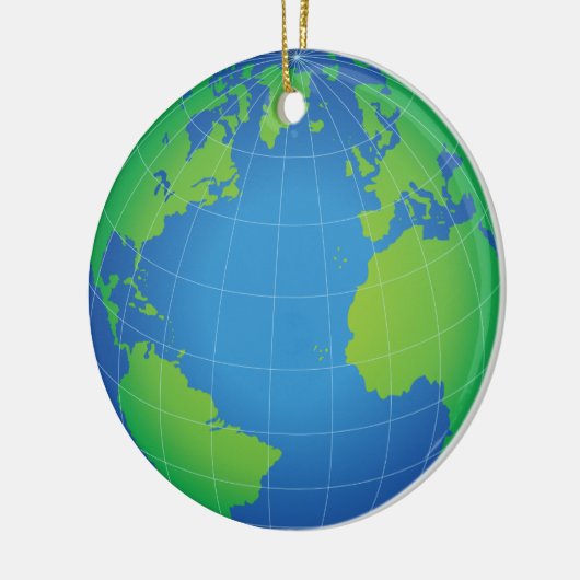 World Globe Map Keramikornament (Links)