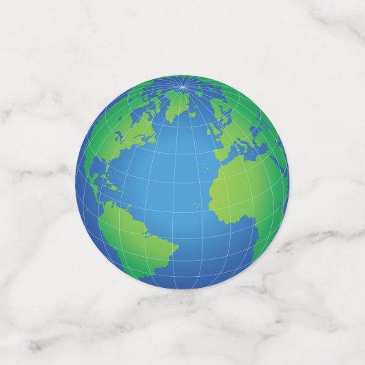 World Globe Map Konfetti (Klein Vorderseite)