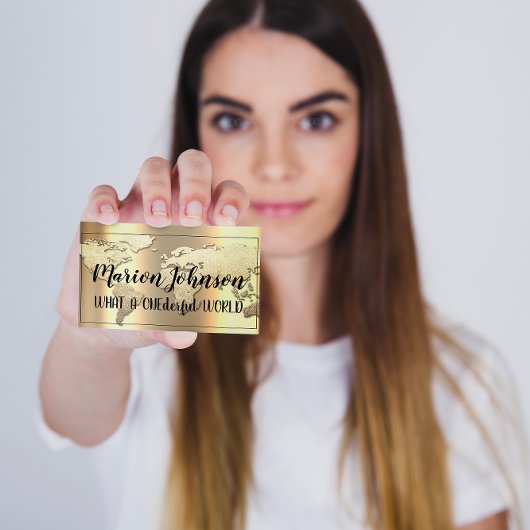 World Globe Map Reiseagentur Gold Rose Gold Visitenkarte