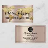 World Globe Map Reiseagentur Rose Gold Fame Visitenkarte (Vorne/Hinten)