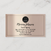 World Globe Map Reiseagentur Rose Gold Fame Visitenkarte (Rückseite)