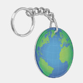 World Globe Map Schlüsselanhänger (Vorderseite links)
