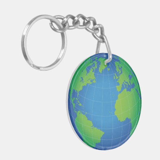 World Globe Map Schlüsselanhänger (Vorderseite links)