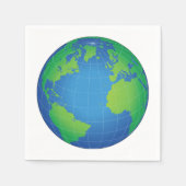 World Globe Map Serviette (Vorderseite)
