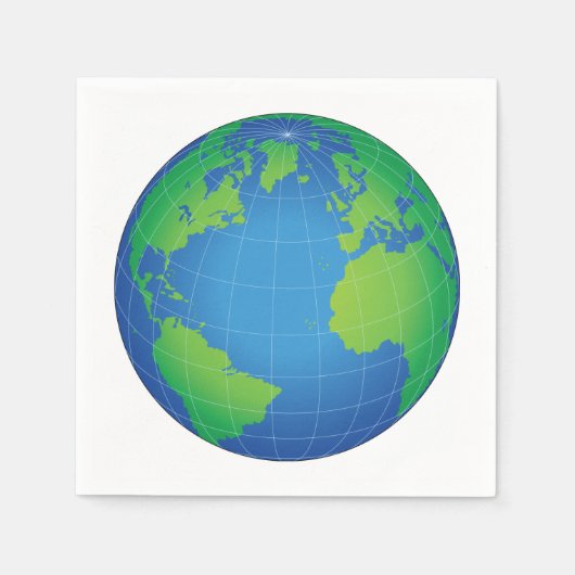 World Globe Map Serviette (Vorderseite)