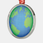 World Globe Map Silbernes Ornament (Links)