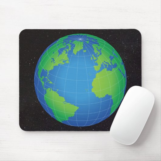 World Globe Map Starry Sky Mousepad (Mit Mouse)