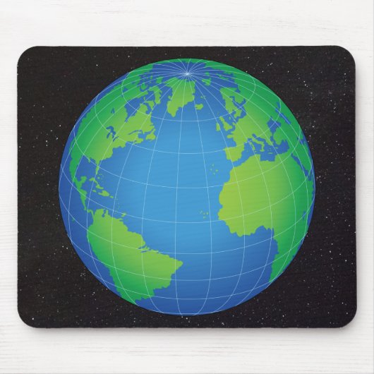 World Globe Map Starry Sky Mousepad (Vorne)