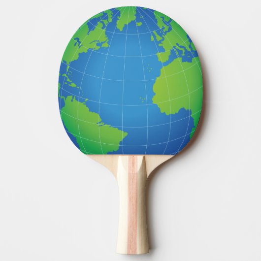 World Globe Map Tischtennis Schläger (Vorderseite)