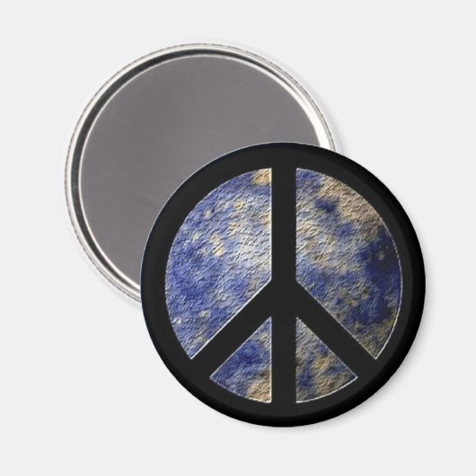 World Globe Peace Sign Magnet (Vorderseite/Rückseite)