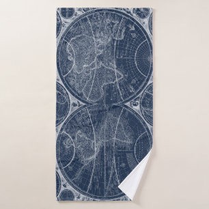 World Globes Blueprint Badehandtuch