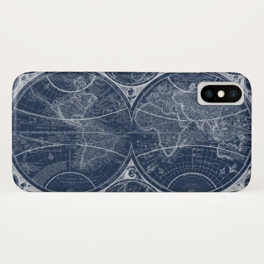 World Globes Blueprint Case-Mate iPhone Hülle (Rückseite (Horizontal))