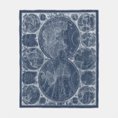 World Globes Blueprint Fleecedecke (Vorderseite)