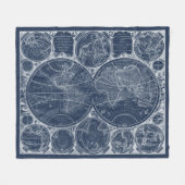 World Globes Blueprint Fleecedecke (Vorderseite (Horizontal))