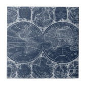 World Globes Blueprint Fliese (Vorderseite)