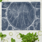 World Globes Blueprint Handtuch (Gefaltet)