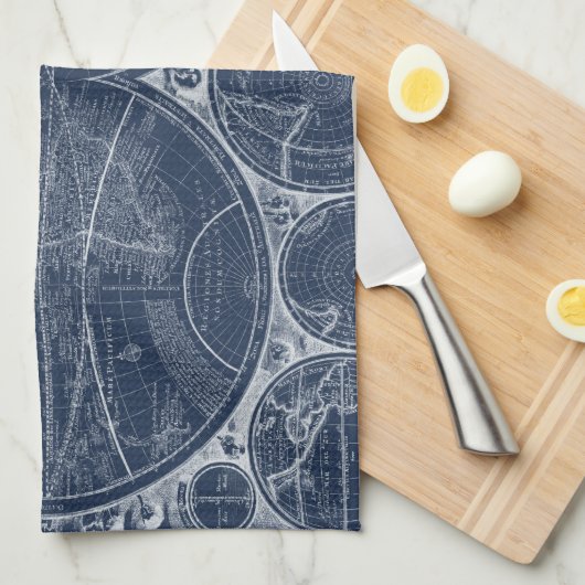 World Globes Blueprint Handtuch (Viertel Falte)