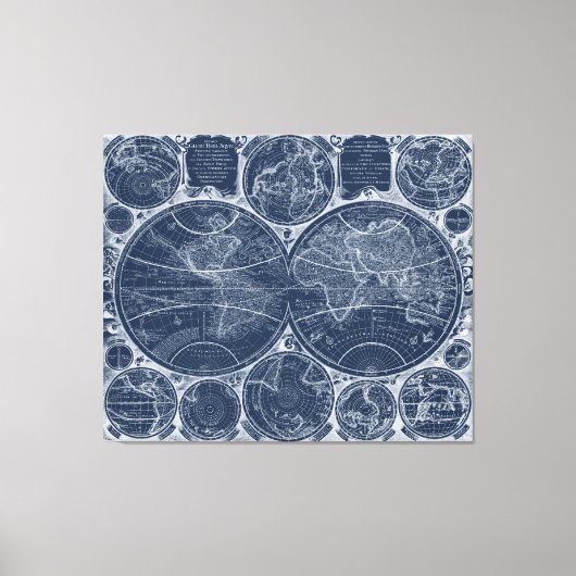 World Globes Blueprint Leinwanddruck (Vorderseite)