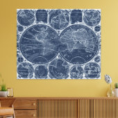 World Globes Blueprint Leinwanddruck (Insitu (Wohnzimmer))