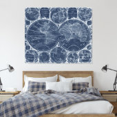 World Globes Blueprint Leinwanddruck (Insitu (Schlafzimmer))