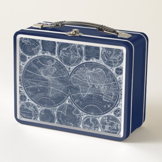 World Globes Blueprint Metall Brotdose (Vorderseite)