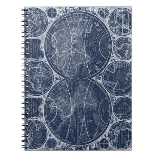 World Globes Blueprint Notizblock (Vorderseite)