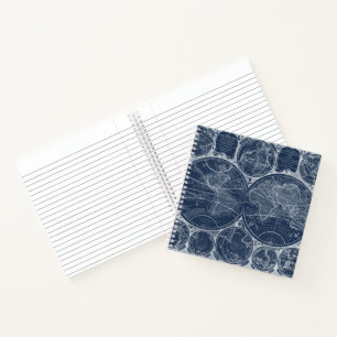 World Globes Blueprint Notizbuch