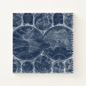 World Globes Blueprint Notizbuch (Rückseite)