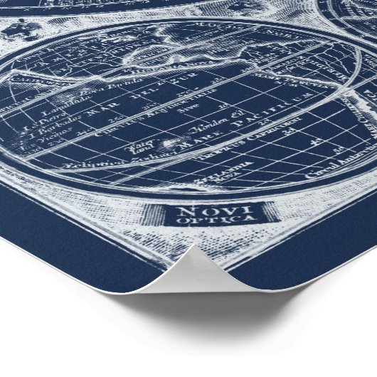 World Globes Blueprint Poster (Ecke)