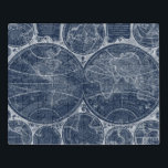 World Globes Blueprint Puzzle<br><div class="desc">Ein blauer antiker Plan-Entwurf der Welt. Künstler: Nikki Galapon | 121886Z</div>
