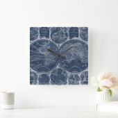 World Globes Blueprint Quadratische Wanduhr (Zuhause)
