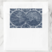 World Globes Blueprint Rechteckiger Aufkleber (Tasche)