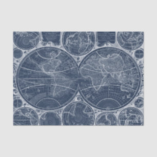 World Globes Blueprint Seidenpapier