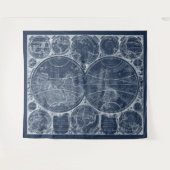 World Globes Blueprint Wandteppich (Vorderseite (Horizontal))