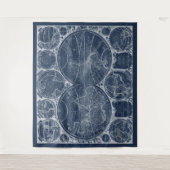 World Globes Blueprint Wandteppich (Vorderseite)