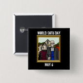 World Goth Day American Gothic Button (Vorne & Hinten)