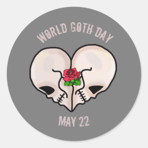 World Goth Day Aufkleber Herz Skull