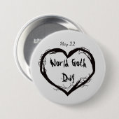 World Goth Day Button mit dem Herzstück der Toten  (Vorne & Hinten)