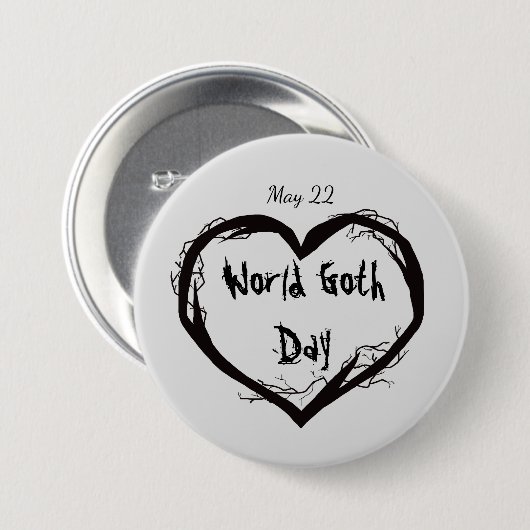 World Goth Day Button mit dem Herzstück der Toten (Vorne & Hinten)