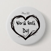 World Goth Day Button mit dem Herzstück der Toten  (Vorderseite)