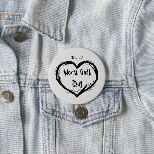 World Goth Day Button mit dem Herzstück der Toten  (Beispiel)