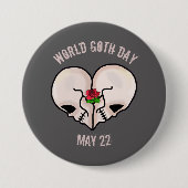 World Goth Day Button mit Herz Skull (Vorderseite)