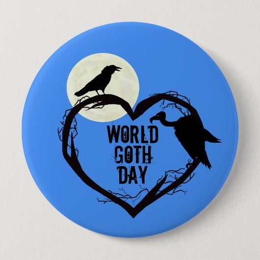 World Goth Day Button mit Raven & Vulture (Vorderseite)